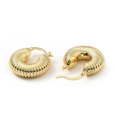 Brass Croissant Chunky Hoop Earrings for Women(KK-D080-16G-02)-2