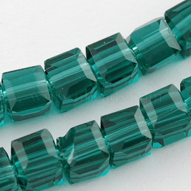 Teal Cube Glass Beads