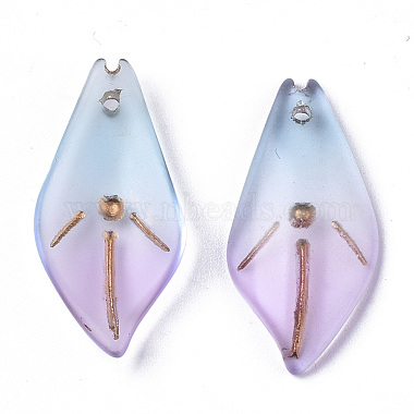 Transparent Spray Painted Glass Pendants(GLAA-R215-03-A01)-2