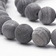 Natural Black Wood Lace Stone Beads Strands(G-T106-013)-2
