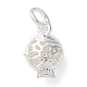 925 Sterling Silver Hollow Fish Charms with Jump Rings(STER-E071-01S-03)-1
