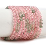 Gradient Color Natural Red and Green Strawberry Quartz Beads Strands, Faceted, Round, 4mm, Hole: 0.6mm, about 98~100pcs/strand, 15.20~15.28''(38.6~38.8cm)(GG-NH0007-D02-01)