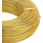 Round Anodized Aluminum Wire, for Jewelry Making, Gold, 20 Gauge, 0.8mm, about 984.25 Feet(300m)/500g(AW-BC0007-0.8mm-14)