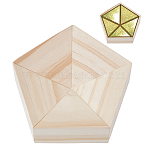 Wood 3D Glass Soldering Jig, DIY Glass Making Tools, Pentagon, Blanched Almond, 7.65x8x2.9cm(TOOL-WH0039-62A)