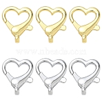 10Pcs 2 Colors Alloy Lobster Claw Clasps, Heart, Cadmium Free & Lead Free, Mixed Color, 26x21.5x5.5mm, Hole: 2.5mm, 5pcs/color(FIND-YW0009-35)
