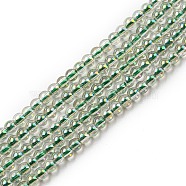 Electroplate Glass Beads Strands, Full Rainbow Plated, Round, Light Yellow, 2.3mm, Hole: 0.3mm, about 180~183pcs/strand, 14.09~14.33''(35.8~36.4cm)(EGLA-K014-A-FR06)