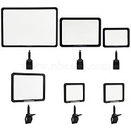 3 Styles Adjustable PVC Plastic Clip Sign Holder, Card Display Clip, Price Tags Holder, with Plastic Frame and Plastic Card, Rectangle, Black, 227~330x147~302x70mm, 6 sets/bag(AJEW-FG0003-58)