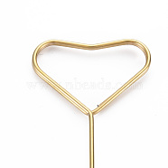 Heart Shaped Steel Wire Name Card Clip Holder, Table Memo Holder, for Weddings Birthday Party Decorations, Golden, 335x36.5x3mm(AJEW-S081-001B-G)
