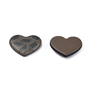 Printed Acrylic Cabochons, Heart, Coffee, 22x26x5mm(KY-N015-201-A01)