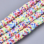 Rainbow Color Handmade Polymer Clay Beads Strands, for DIY Jewelry Crafts Supplies, Heishi Beads, Disc/Flat Round, Colorful, 6x0.5~1mm, Hole: 2mm, about 320~447pcs/Strand, 15.75 inch~16.14 inch(40~41cm)(CLAY-R091-6mm-02)