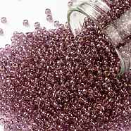 TOHO Round Seed Beads, Japanese Seed Beads, (628) Pink Rose Gold Luster, 11/0, 2.2mm, Hole: 0.8mm, about 5555pcs/50g(SEED-XTR11-0628)