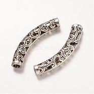 Tibetan Style Alloy Tube Beads, Antique Silver, 36.5x6x5mm, Hole: 3mm(PALLOY-K226-01AS)