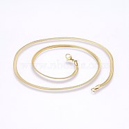 Vacuum Plating 304 Stainless Steel Herringbone Chain Necklaces, with Lobster Claw Clasps, Golden, 17.7 inch(45cm), 3mm(X-NJEW-F227-02G-04)
