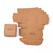 Kraft Paper Gift Box, Wedding Decoration, Folding Boxes, BurlyWood, 18.5x16x0.05cm, Finished Product: 5.5x5.5x2.5cm(X-CON-L014-E02)