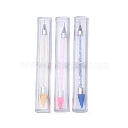 3Pcs 3 Colors Double Different Head Nail Art Dotting Tools, UV Gel Nail Brush Pens, Mixed Color, 147mm, 1pc/color(MRMJ-SZ0001-04)