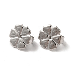 304 Stainless Steel Friction Ear Nuts, Flower, Stainless Steel Color, 10x10x4.5mm, Hole: 1mm(STAS-E192-13P)