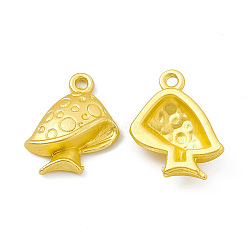 Rack Plating Alloy Pendants, Cadmium Free & Lead Free & Nickle Free, Mushroom Charms, Matte Gold Color, 18.5x15x4mm, Hole: 1.6mm(FIND-G045-33MG)