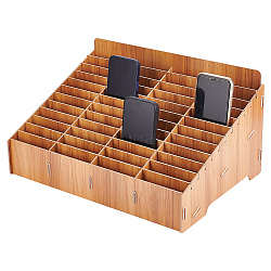 48-Grid Wooden Cell Phone Storage Box, Mobile Phone Holder, Desktop Organizer Storage Box for Classroom Office, Dark Goldenrod, Finished Product: 425x423x293mm(AJEW-WH0258-839A)