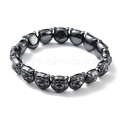 Non-Magnetic Synthetic Hematite Beaded Stretch Bracelets, Tiger, Inner Diameter: 2-1/4 inch(5.7cm)(BJEW-H589-01J)