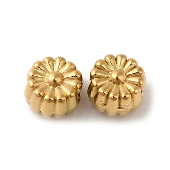 304 Stainless Steel Beads, Flower, Real 18K Gold Plated, 5.5x5x4mm, Hole: 1.5mm