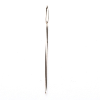 Carbon Steel Sewing Needles, Large Eye Needles, for Sewing, Embroidery Crafts, Platinum, 6x0.15cm, Hole: 9.5x0.5mm, about 25pcs/bag