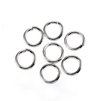 304 Stainless Steel Jump Rings, Open Jump Rings, Stainless Steel Color, 6x0.9mm, Inner Diameter: 4.2mm