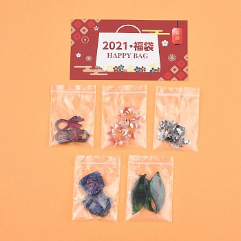 2021 Lucky Bag! Random 5 Styles Cellulose Acetate(Resin) Lucky Bag!, Mixed Color, 10~105mm, 4pcs/style, 5 styles/bag