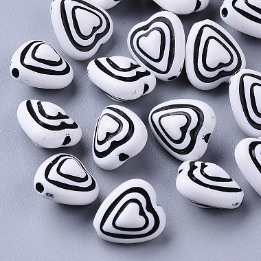 Black Heart Acrylic Beads