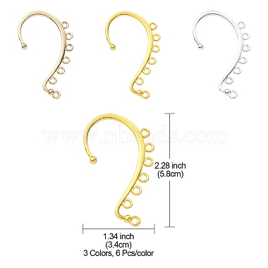 18pièces 3 couleurs en alliage pour boucles d'oreilles(FIND-YW0004-24)-3