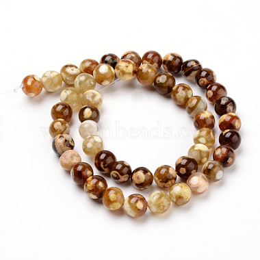 Naturelles feu crépitent agate perles brins(X-G-Q462-67-8mm)-3