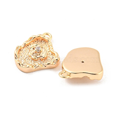 Brass Micro Pave Cubic Zirconia Pendants(KK-E090-15G)-2