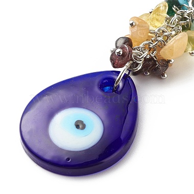 Natural & Synthetic Gemstone Beaded & Handmade Lampwork Pendants Keychain(KEYC-JKC00344)-3