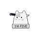 Cute White Cat Alloy with Enamel Brooch(PW-WG35013-01)-1