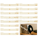 Poplar Wood Vinyl Record Divider, Letter A~Z Organizer for Album CD DVD Media Book Shelf Storage, Floral White, 360x50x1.5~2mm, 13 styles, 1pc/style, 13pcs(AJEW-WH0070-56A)
