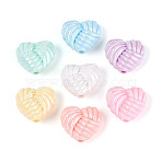 Opaque Acrylic Beads, Heart, AB Color Plated, Mixed Color, 20x22x11.5mm, Hole: 2.8mm(X-OACR-N150-01)