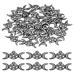 20Pcs Alloy Pendants, Star & Moon Charms, Gunmetal, 16x30x4mm, Hole: 1.6mm(FIND-LP0002-69)