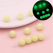 Luminous Glass Glow in the Dark Beads, Round, Champagne Yellow, 6mm, 20pcs/bag(PW-WG45876-03)