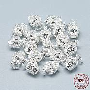 925 Sterling Silver Charms, with Jump Ring, Crown, Silver, 11x7.5mm, Hole: 4mm(STER-T002-97S)
