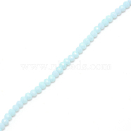 Facted Rondelle Glass Beads, Light Blue, 4.5x3.5mm, Hole: 1mm, about 143pcs/strand, 19.69 inch(50cm)(GLAA-TAC0008-02B)