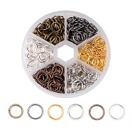 1 Box Open Jump Rings Brass Jump Rings, Mixed Color, 18 Gauge, 10x1mm, Inner Diameter: 8mm, about 70g/box(KK-X0060-10mm)