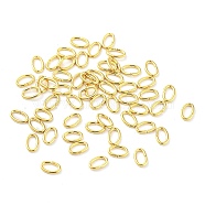 304 Stainless Steel Jump Rings, Closed Jump Rings, Oval, Real 18K Gold Plated, 3x5x0.6mm, Inner Diameter: 1.5x3.5mm(STAS-F221-46K-G)