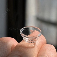 Miniature Glass Bowl, for Dollhouse Accessories Pretending Prop Decorations, Clear, 16x5mm(MIMO-PW0001-166H)
