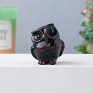 Natural Garnet Carved Healing Owl Figurines, Reiki Energy Stone Display Decorations, 35x30mm(PW-WG13335-01)