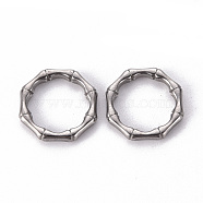 Non-Tarnish 304 Stainless Steel Linking Rings, Octagon Ring, Stainless Steel Color, 16x15x2.5mm, Inner Diameter: 11mm(STAS-T052-23B-P)