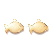 201 Stainless Steel Charms, Laser Cut, Fish, Golden, 11.5x14x0.8mm, Hole: 1.2mm(X-STAS-K212-09G)