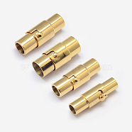 Column 304 Stainless Steel Locking Tube Magnetic Clasps, Ion Plating (IP), Golden, 11~18x5~8mm, Hole: 3~6mm(STAS-D117-G)