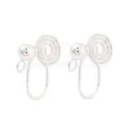 304 Stainless Steel Ear Cuff Findings, Wire Wrap Vortex Earring Findings with Vertical Loop, Silver, 14.5mm, Hole: 3x0.6mm(STAS-H216-02S)