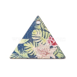 Geometric Alloy Sheet Printed Pendant Earrings Accessories, Triangle, 19.5x22x0.5mm, Hole: 1.6mm(PALLOY-E139-01G-07)