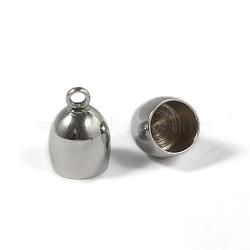 Tarnish Resistant 304 Stainless Steel Cord Ends, End Caps, Stainless Steel Color, 14x10mm, Hole: 2.5mm, Inner Diameter: 8mm(STAS-D431-09)