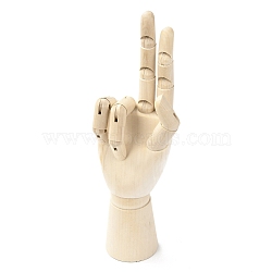 Wooden Artist Mannequin, with Flexible Fingers, Palm, BurlyWood, 254x100x52.5mm(DIY-P024-C02)